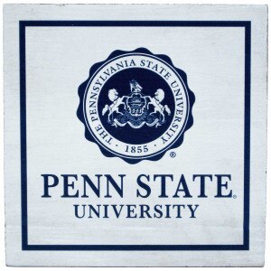 tabletop sign Penn State University with Seal